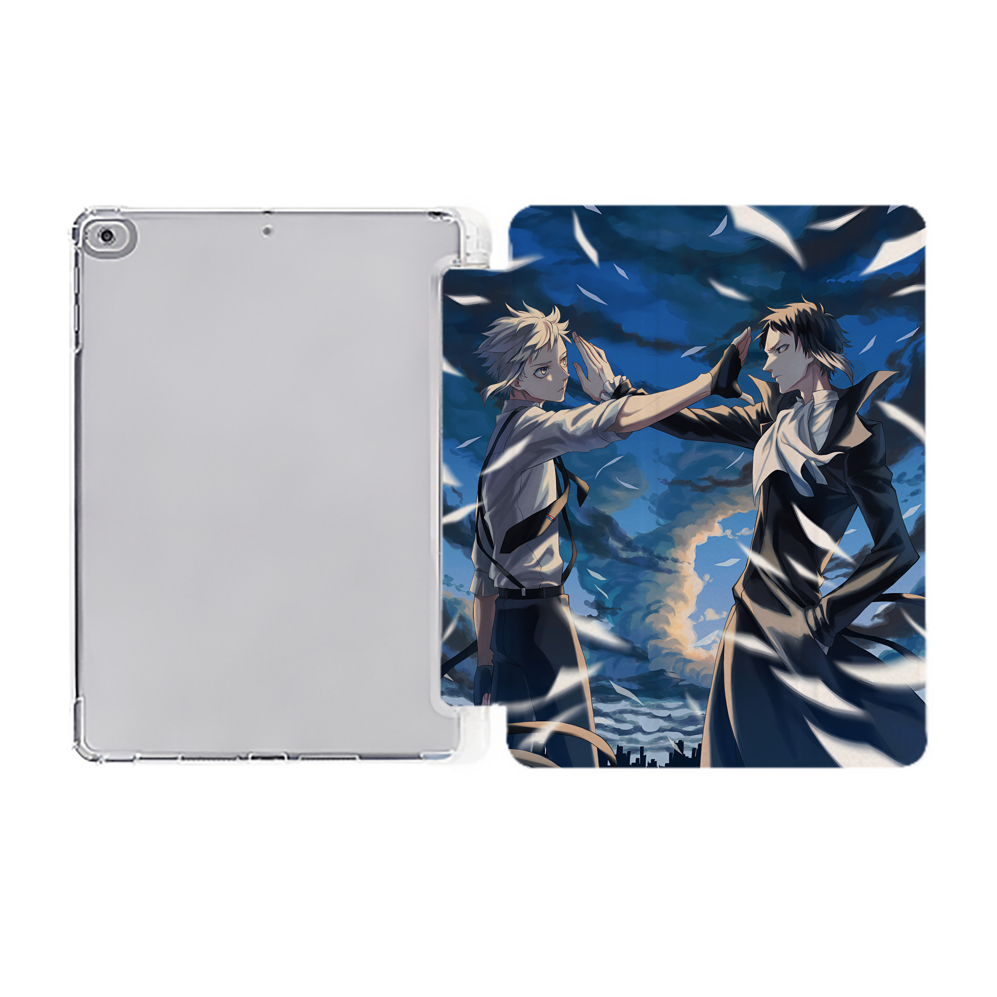 （画像用） 文豪ストレイドッグス Bungo Stray Dogs IPad ケース ペン収納付き 三つ折りスタンド PUレザー×シリコン 対応機種9.5/10.5/10.9インチ